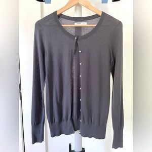 Old Navy Charcoal Grey Clear Button Up Cardigan, Size - Small